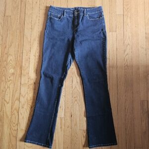 The Limited Denim 312 Boot Cut Flare Jeans Dark Wash Blue Sz 12 LONG